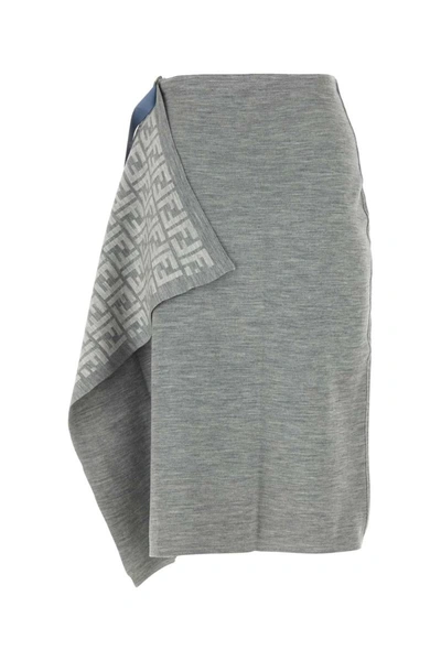 Shop Fendi Skirts In Grey