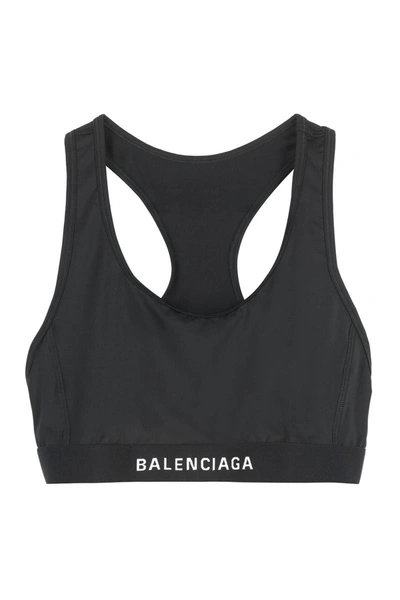 Shop Balenciaga Crop-top With Logo In Black