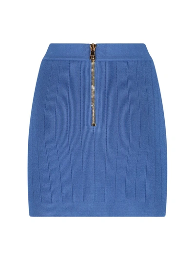 Shop Balmain Skirts In Blue