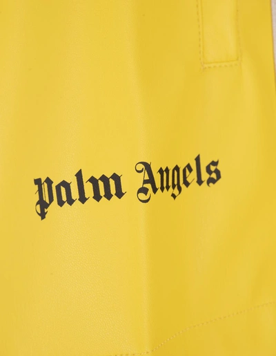 Shop Palm Angels Sports Shorts With Logo In Yellow