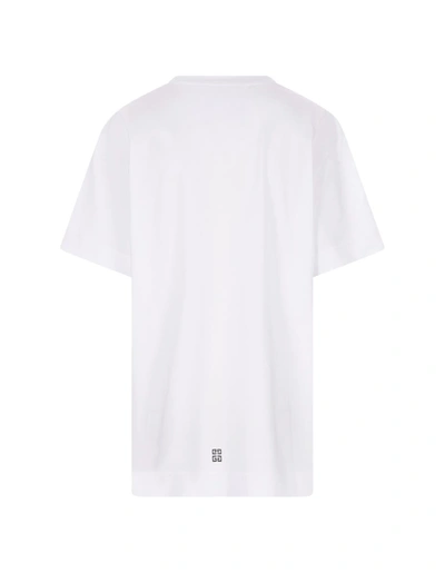Shop Givenchy Oversize T-shirt With Rhinestone Logo In White