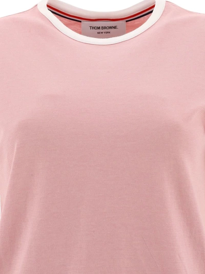 Shop Thom Browne Contrasting Profiles T-shirt In Pink