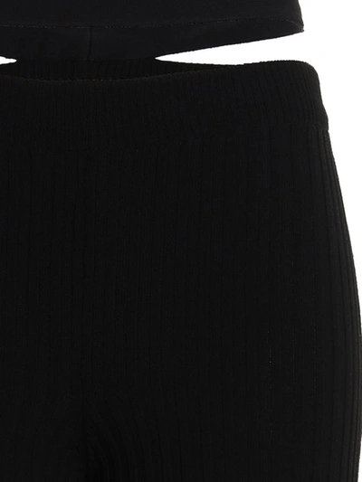 Shop Andreädamo Andreādamo Ribbed Flared Trousers In Black