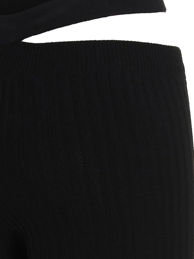 Shop Andreädamo Andreādamo Ribbed Flared Trousers In Black