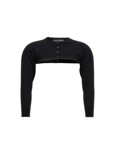 Dolce & Gabbana Black Viscose Blend Cardigan In Black