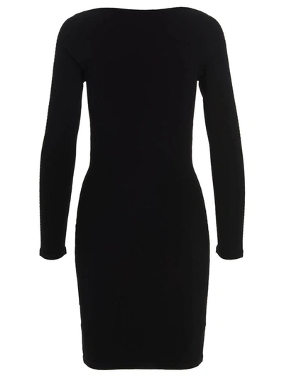 Shop Dsquared2 Ribbed Viscose Dress In Black