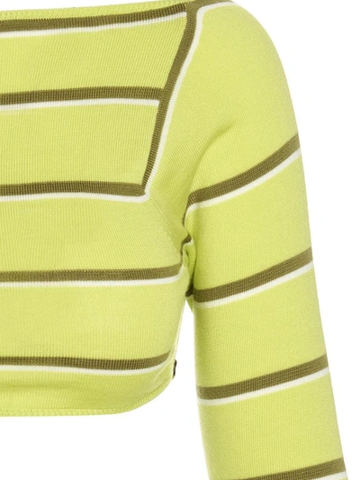 Shop Emilio Pucci Pucci Cut-out Cropped Sweater In Green