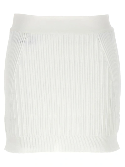 Shop Herve Leger 'ottoman Low Rise Mini' Skirt In White
