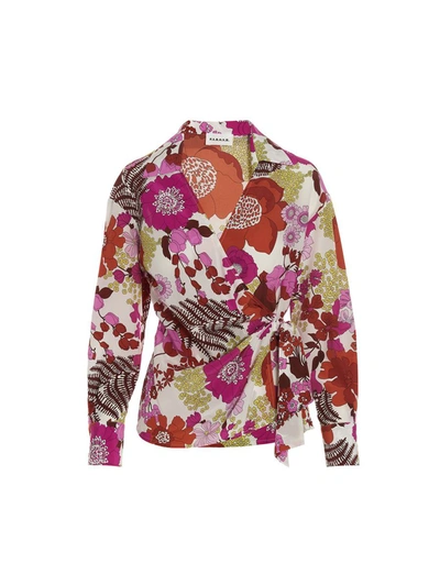 Shop P.a.r.o.s.h . Knot Floral Shirt In Multicolor