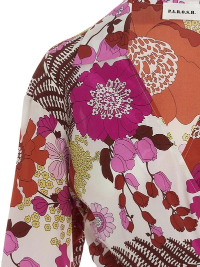 Shop P.a.r.o.s.h . Knot Floral Shirt In Multicolor