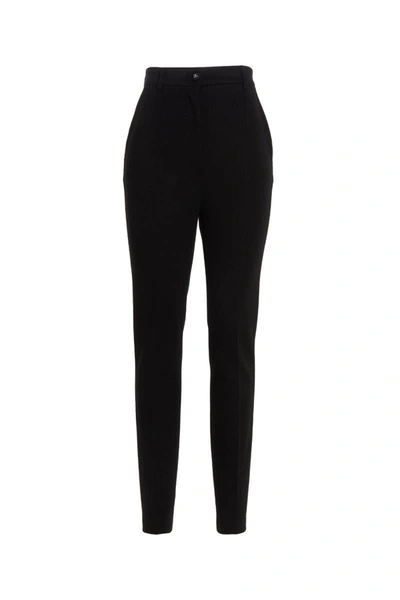 Shop Dolce & Gabbana Milano Stitch Pants In Black