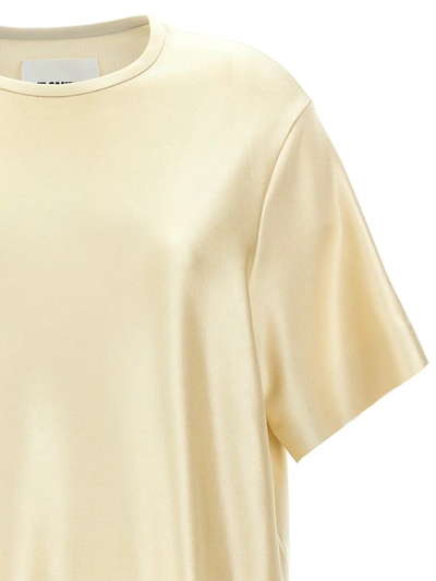 Shop Jil Sander Laminated T-shirt In Gold