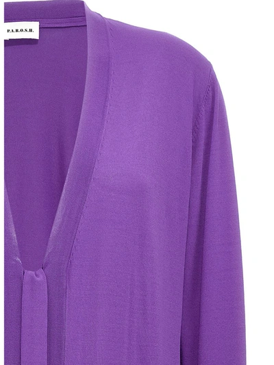 Shop P.a.r.o.s.h . 'roux' Cardigan In Purple