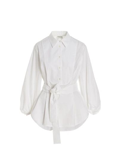 Shop P.a.r.o.s.h . Belted Shirt In White