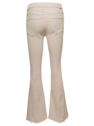 Shop Mother 'the Weekender' Beige Five-pocket Jeans With Flared Leg In Denim Woman