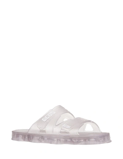 Gcds Trasparent Slipper With Strap And Logo In Transparent