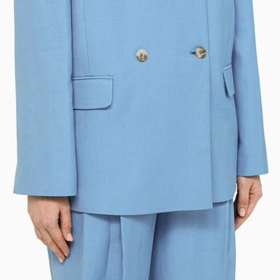 Shop Loulou Studio Double-breasted Jacket In Blue