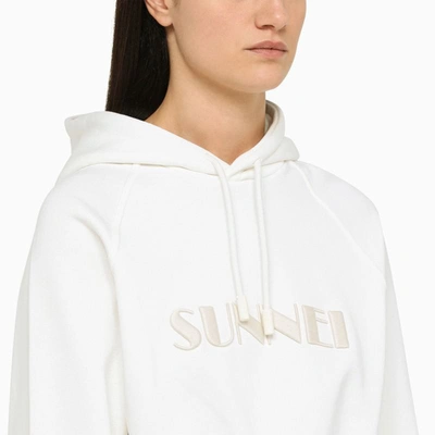 Shop Sunnei Sweatshirt With Hood In White