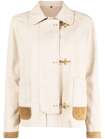 Shop Fay Jacket With Logo In Cream