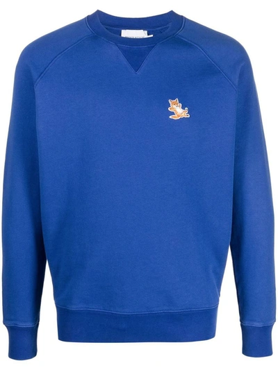 Shop Maison Kitsuné Sweatshirt With Logo In Blue