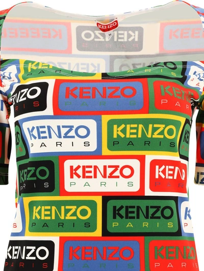 Shop Kenzo " Paris Label" Dress In Green