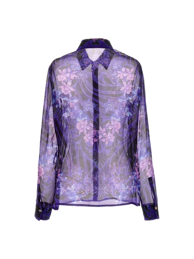 Shop Versace 'barocco', 'barocco'shirt In Purple