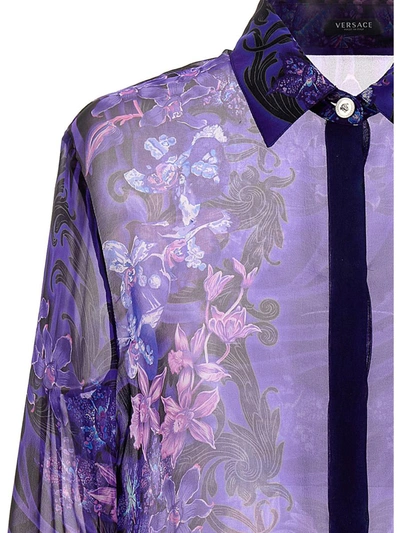 Shop Versace 'barocco', 'barocco'shirt In Purple