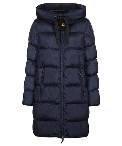 Shop Parajumpers Harmony Long Hooded Down Jacket In Blue