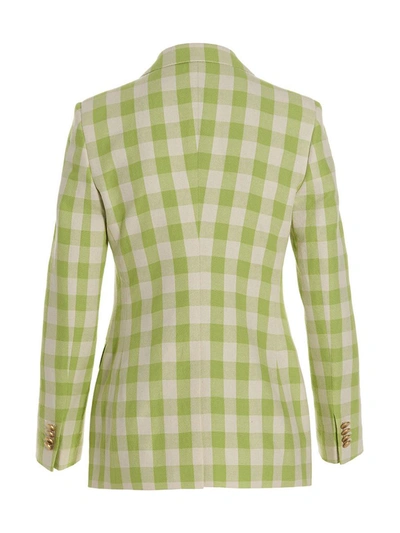 Tagliatore Paris Checkered Blazer Jacket With Front Pockets In Green