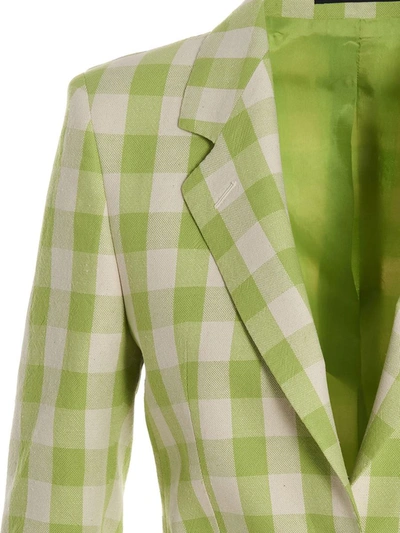 Tagliatore Paris Checkered Blazer Jacket With Front Pockets In Green