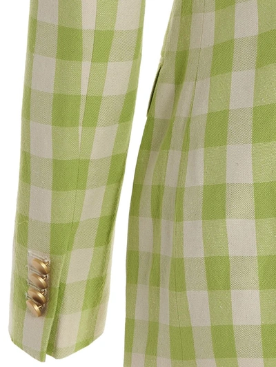 Tagliatore Paris Checkered Blazer Jacket With Front Pockets In Green