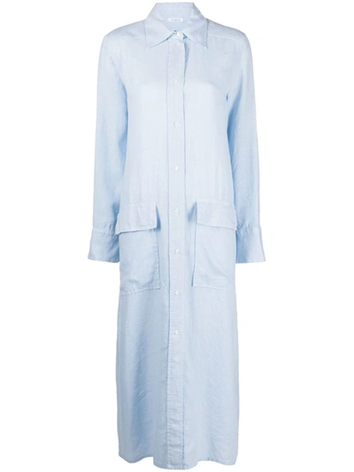 Shop Malo Cotton Dress In Clear Blue