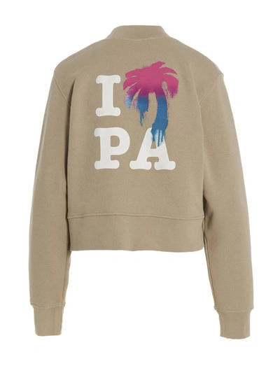 Shop Palm Angels 'i Love Pa' Sweatshirt In Beige