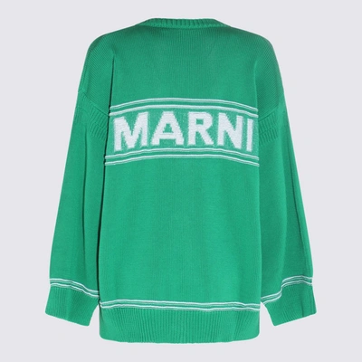 Shop Marni Green Cotton Cardigan In Garden Green