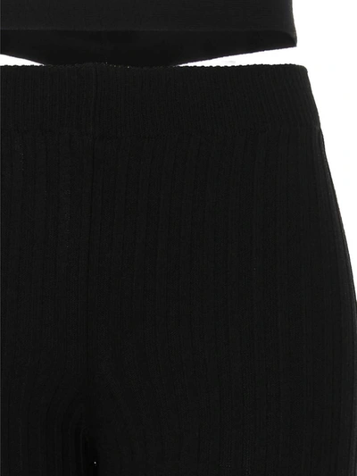 Shop Andreädamo Andreādamo Cut Out Ribbed Pants In Black
