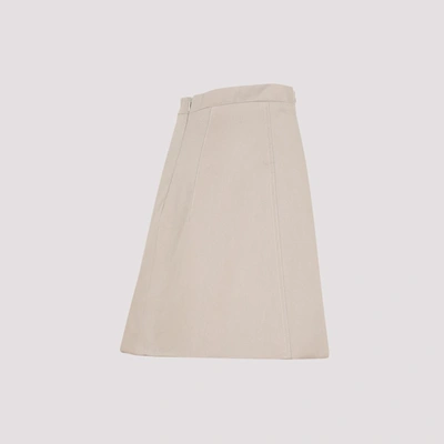 Shop Patou Logo-plaque High-waisted Skirt In Nude &amp; Neutrals