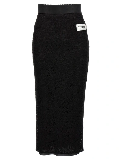 Shop Dolce & Gabbana 'kim Dolce&gabbana' Midi Skirt In Black