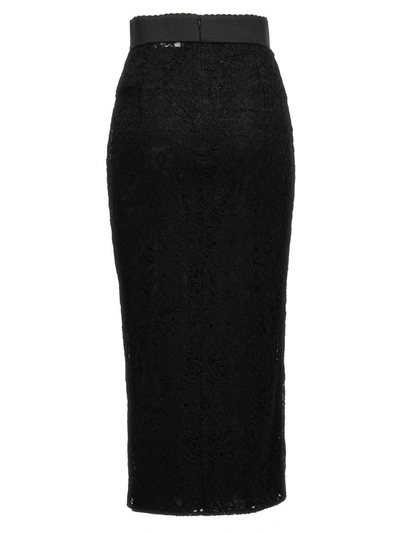 Shop Dolce & Gabbana 'kim Dolce&gabbana' Midi Skirt In Black