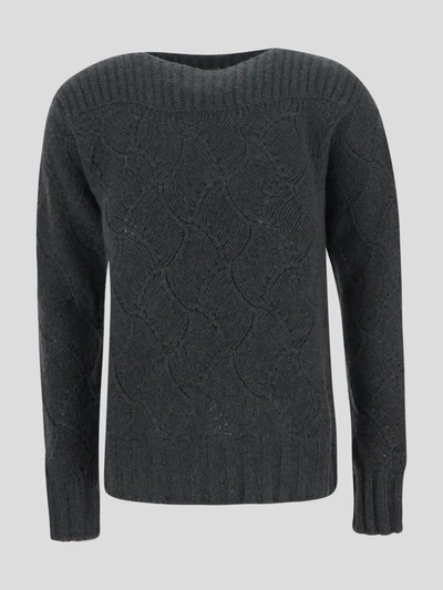 Shop Drumohr Pullover In <p> Grey Pullover In Cashmere With Knitted Pattern