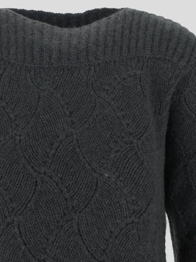 Shop Drumohr Pullover In <p> Grey Pullover In Cashmere With Knitted Pattern