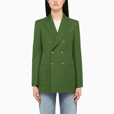 Shop Ami Alexandre Mattiussi Ami Paris Double-breasted Jacket In In Green