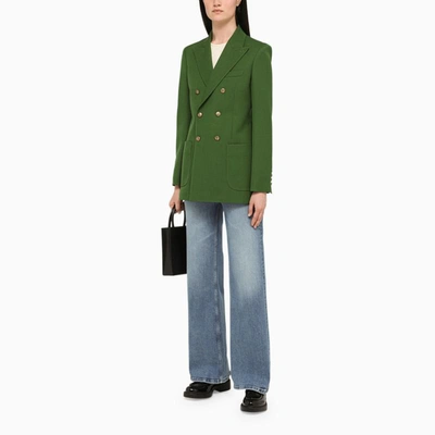 Shop Ami Alexandre Mattiussi Ami Paris Double-breasted Jacket In In Green