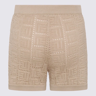 Shop Balmain Shorts In Ficelle