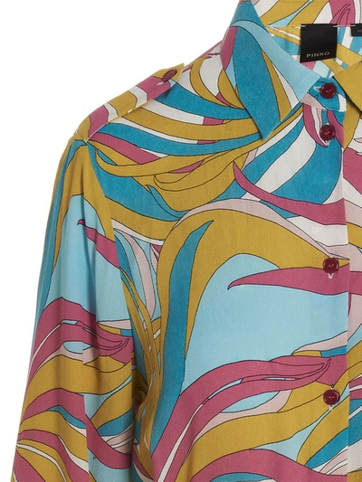 Shop Pinko 'aciala' Shirt Dress In Multicolor