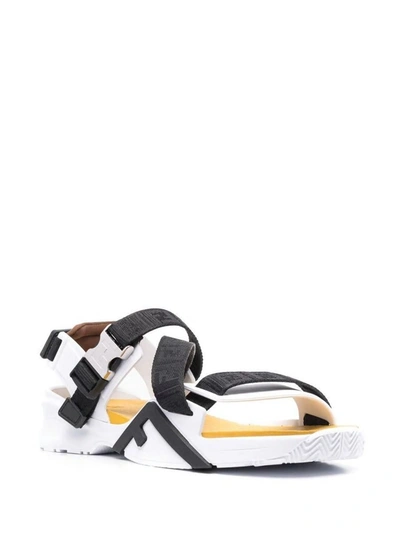 Shop Fendi Sandals In Ner+tabac+ner+uwhite