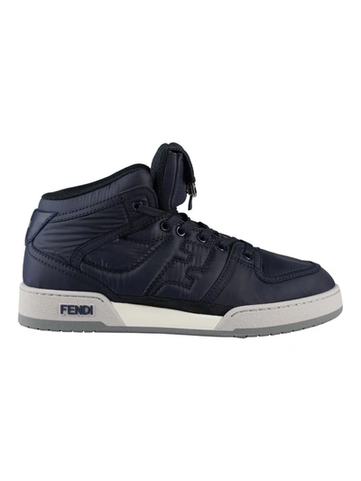 Fendi High-top Sneakers With Textured Finish And Secure Lace-up Closure In Black