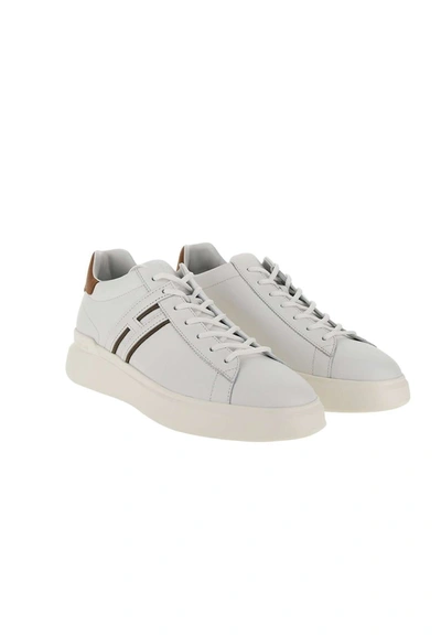 Shop Hogan "h580" Leather Sneakers In White