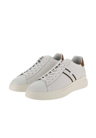 Shop Hogan "h580" Leather Sneakers In White
