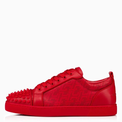 Shop Christian Louboutin Red Louis Junior Spikes Sneakers In Multicolor