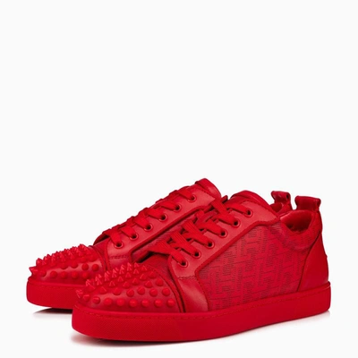 Shop Christian Louboutin Red Louis Junior Spikes Sneakers In Multicolor